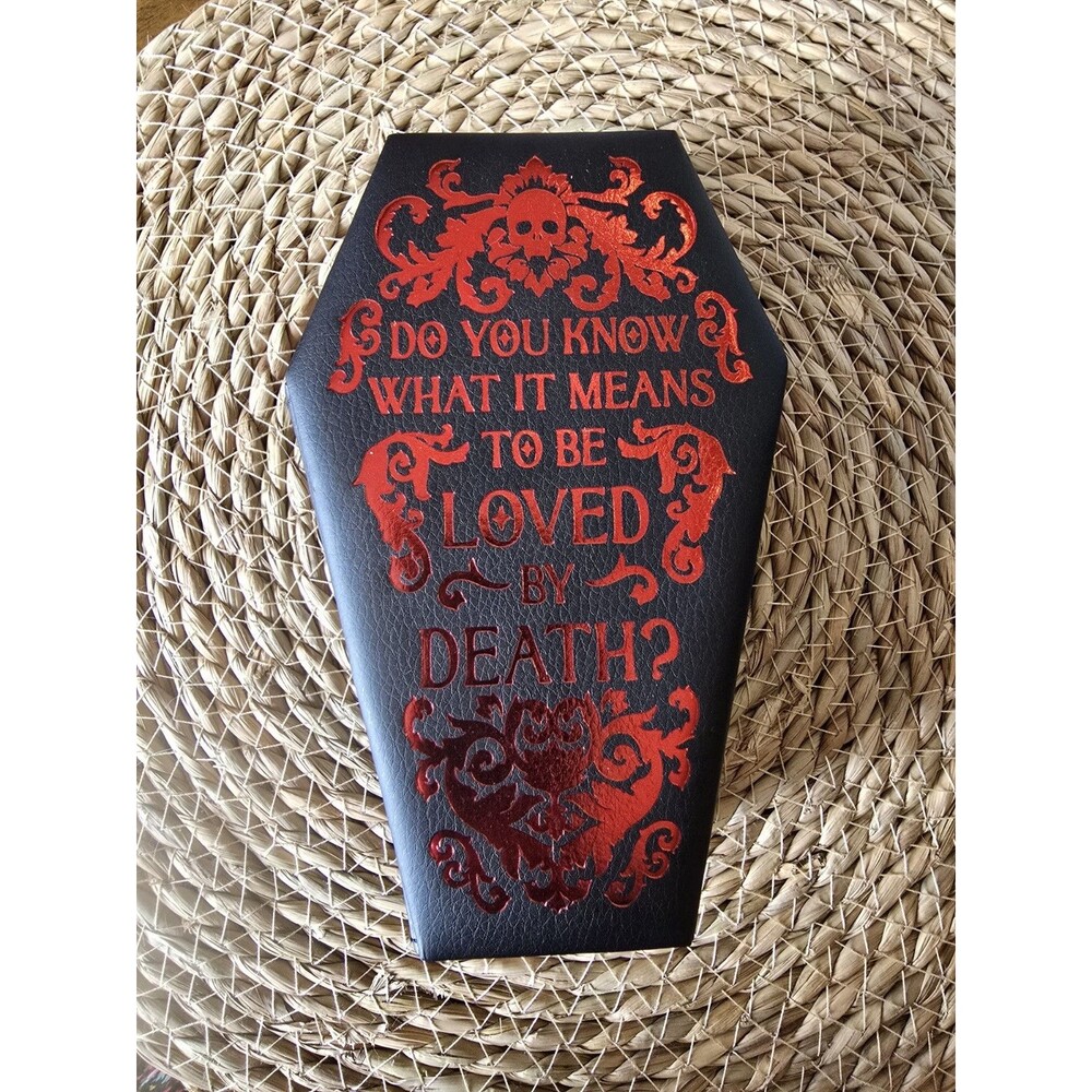 Gothic Coffin Jewelry Box Organizer Skull Red Black Goth Ring Storage Case